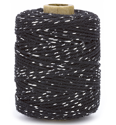 1050.5002.85 - Vivant - Ficelle en coton luxe, argent / noir - Ficelle en coton