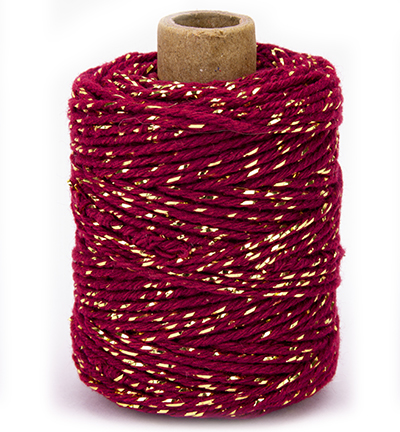 1050.5002.25 - Vivant - Ficelle en coton luxe, or / bordeaux - Ficelle en coton