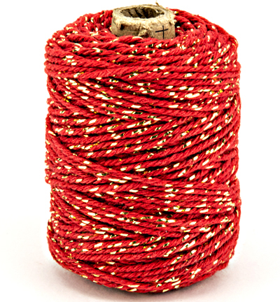1050.5002.20 - Vivant - Ficelle en coton luxe, or/rouge - Ficelle en coton