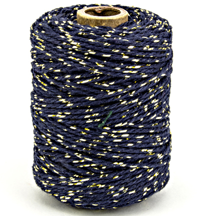 1050.5002.44 - Vivant - Ficelle en coton luxe, or/bleu foncé - Ficelle en coton