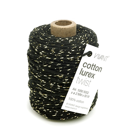 1050.5002.89 - Vivant - Ficelle en coton luxe, or / noir - Ficelle en coton
