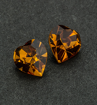 4800 TOPAZ 6.6X6MM - Swarovski - (2) Topaz - 4800 - Coeur - 6.6 x 6mm