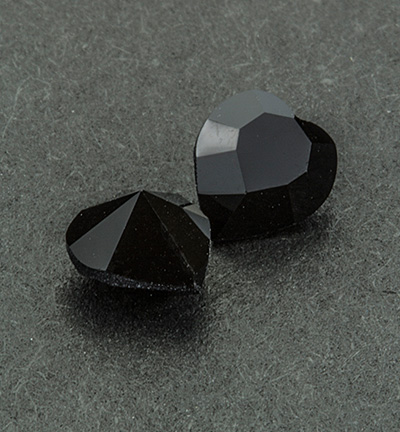 4800 JET 6.6X6MM - Swarovski - (2) Jet - 4800 - Coeur - 6.6 x 6mm