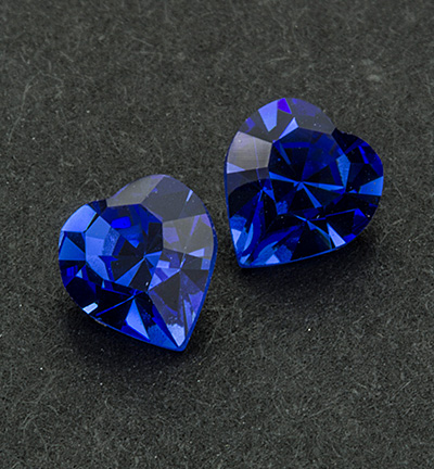 4800 SAPPHIRE 6.6X6M - Swarovski - (2) Sapphire - 4800 - Coeur - 6.6 x 6mm