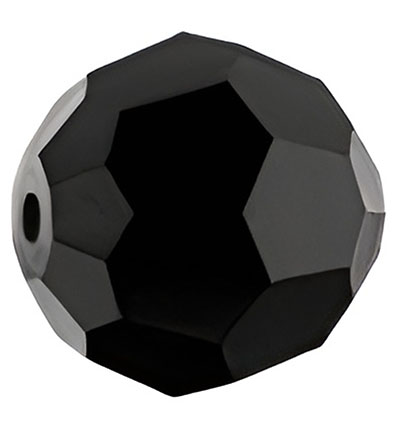 5000 R JET 4MM - Swarovski - (15) jet - 5000 - Rond - 4mm