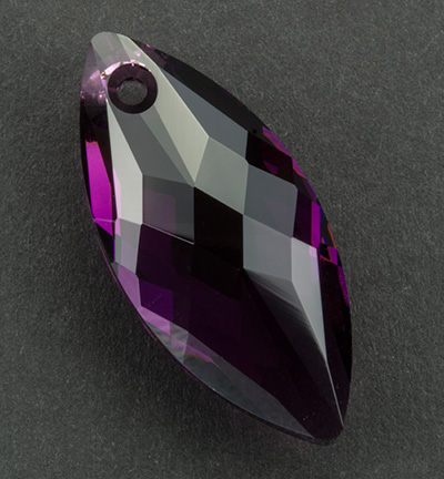 6110mm Amethyst 30x1 - Swarovski - (1)Swarovski Hanger 30x14mm Amethyst - 6110 - Navette pendant, 30 x 14mm