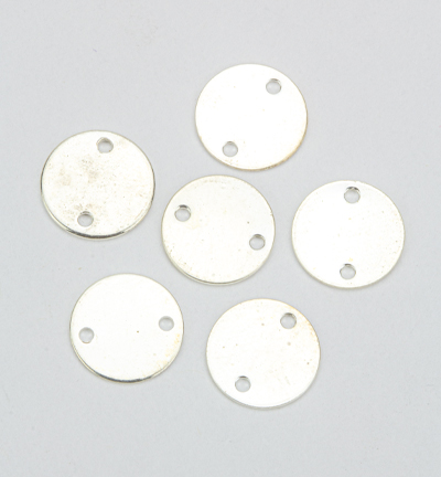 522B-015 - Kippers - (6) Entretoise, disque rond plat, 2 trous, argent - Entretoise