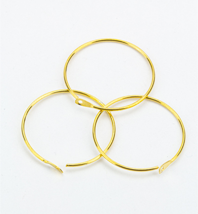 308A-101 - Kippers - (6) Boucle d'oreille, couleur or ronde - Anneaux