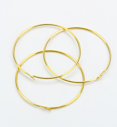 308A-105 - Kippers - (6) Boucle d'oreille, couleur or ronde - Anneaux