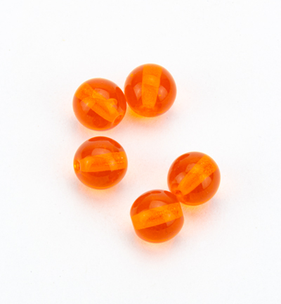 19001-6mm-90030 - Kippers - (30) orange, perle de verre ronde - Perle ronde