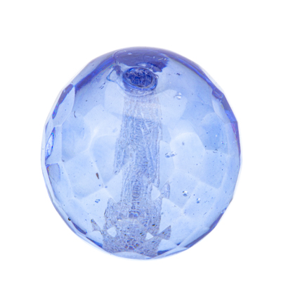 151-19001-14mm-30010 - Kippers - (5) Perle en verre, facette ronde, Sapphire AB - Rond facette