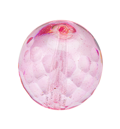 151-19001-14mm-????? - Kippers - (5) Perle en verre, facette ronde, Light Rose AB - Rond facette
