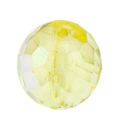 151-19001-14mm-80100 - Kippers - (5) Perle en verre, facette ronde, Jonquil AB - Rond facette