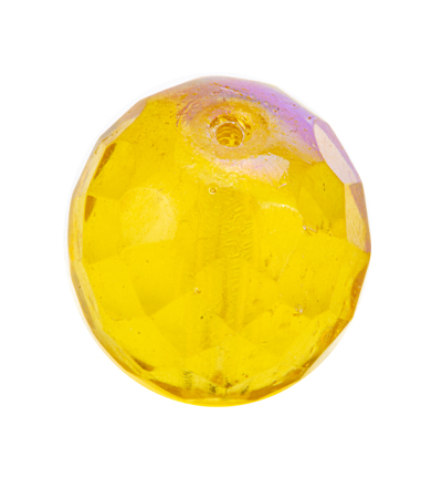 151-19001-14mm-10040 - Kippers - (5) Perle en verre, à facettes rondes, L. Topaz AB - Rond facette
