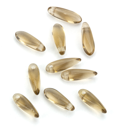 690014 / 10220 - Kippers - (100) Perle goutte, topaze fumée - Perle goutte