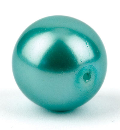 G 1408 - Kippers - (6) Perles Fines rondes, 16mm, aqua - Perle 16mm