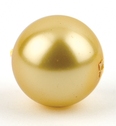 G 1113 - Kippers - (10) Perles Fines Rondes, 14mm, jaune clair - Perle 14mm