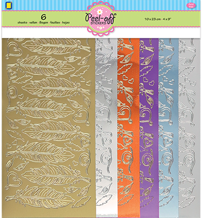 3.9915 - JeJe - Feathers - Peel-off Stickersets 6-pack