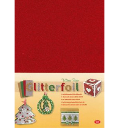3.0367 - JeJe - Glitterfoil, Red - Vinyle, folie & laminats 3.0367 - JeJe - Glitterfoil, Red - Vinyle, folie & laminats