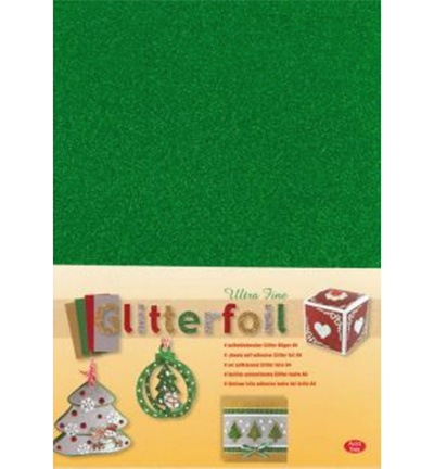 3.0368 - JeJe - Glitterfoil, Green - Vinyle, folie & laminats 3.0368 - JeJe - Glitterfoil, Green - Vinyle, folie & laminats