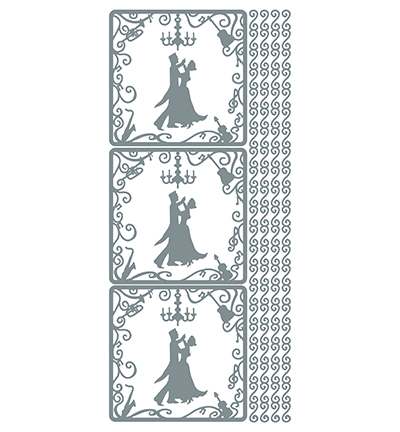 368401 S/S - JeJe - Dancing Couple Silver/Silver - Bordures, cadres & ornements 368401 S/S - JeJe - Dancing Couple Silver/Silver - Bordures, cadres & ornements