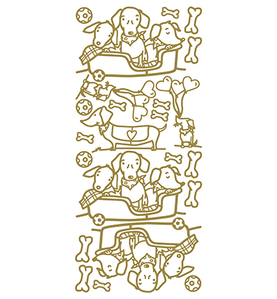 440400 G/G - JeJe - Dogs Gold/Gold - Fleurs, animaux & figures