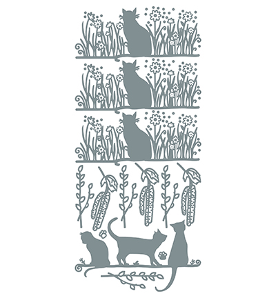 440501 S/S - JeJe - Cats Silver/Silver - Fleurs, animaux & figures