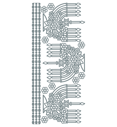 555601 S/S - JeJe - Menorah Silver/Silver - Fleurs, animaux & figures 555601 S/S - JeJe - Menorah Silver/Silver - Fleurs, animaux & figures