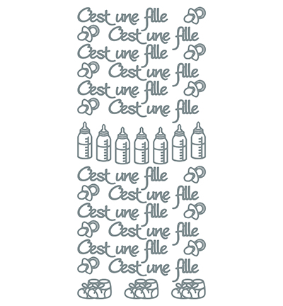 282501 S/S - JeJe - C'est une fille Silver/Silver - Textes, alphabet & chiffres 282501 S/S - JeJe - C'est une fille Silver/Silver - Textes, alphabet & chiffres