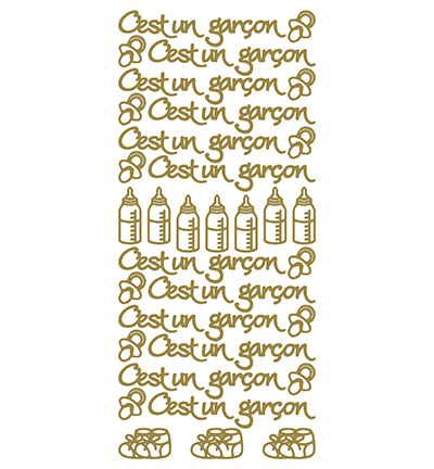 282700 G/G - JeJe - C'est un garcon Gold/Gold - Textes, alphabet & chiffres 282700 G/G - JeJe - C'est un garcon Gold/Gold - Textes, alphabet & chiffres