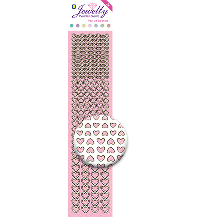 3.8068 - JeJe - Hearts, Glitter Transparant Pink - Jewelly 3.8068 - JeJe - Hearts, Glitter Transparant Pink - Jewelly