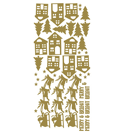 565300 G/G - JeJe - 10 Stickers Gold/Gold, X-mas Night - Noël, hiver