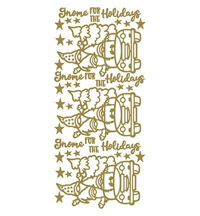 574200 G/G - JeJe - 10 Stickers Gold/Gold, Gnome for the Holidays - 