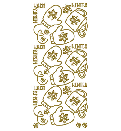 563000 G/G - JeJe - 10 Stickers Gold/Gold, Handschoenen - 