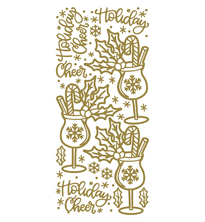 579300 G/G - JeJe - 10 Stickers Gold/Gold, Holiday Cheer - 