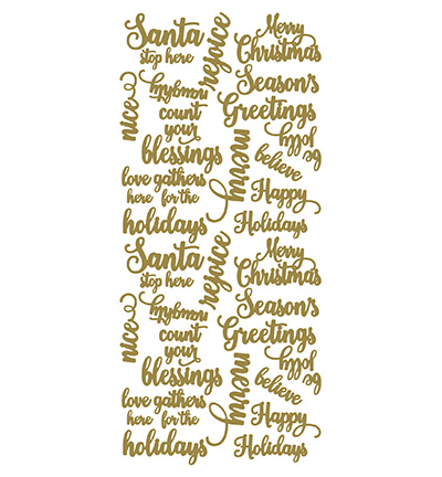 556000 G/G - JeJe - 10 Stickers Gold/Gold, Kerst sentiment - Noël, hiver