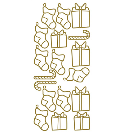 400400 G/G - JeJe - 10 Stickers Gold/Gold, Kerstcadeau - 