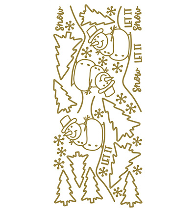 565900 G/G - JeJe - 10 Stickers Gold/Gold, Laat het sneeuwen - 