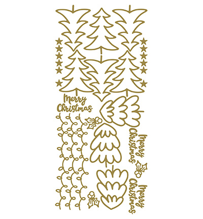 573800 G/G - JeJe - 10 Stickers Gold/Gold, Oh X-mas Tree - 