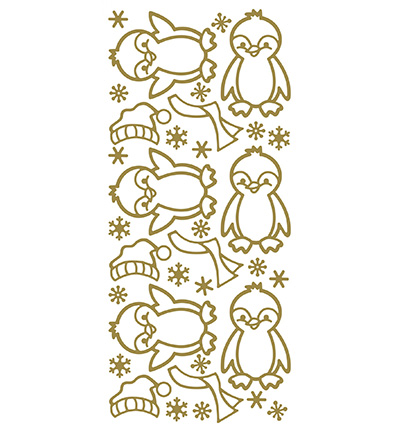 386100 G/G - JeJe - 10 Stickers Gold/Gold, Pinguin - Krazy peel-off 386100 G/G - JeJe - 10 Stickers Gold/Gold, Pinguin - Krazy peel-off