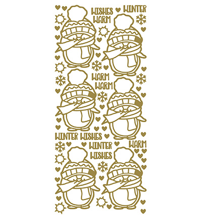 566600 G/G - JeJe - 10 Stickers Gold/Gold, Pinguin - Krazy peel-off 566600 G/G - JeJe - 10 Stickers Gold/Gold, Pinguin - Krazy peel-off