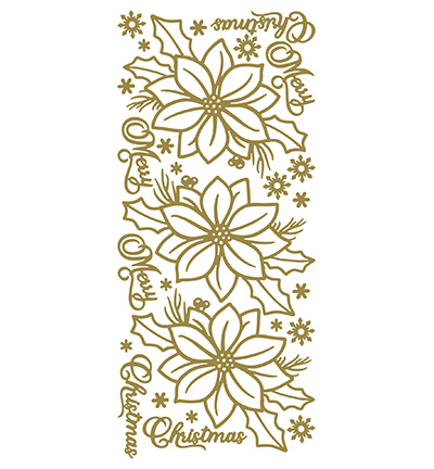 579100 G/G - JeJe - 10 Stickers Gold/Gold, Poinsettia Branch - 