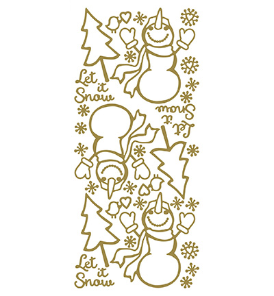 555700 G/G - JeJe - 10 Stickers Gold/Gold, Sneeuwpop - 