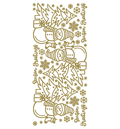 571000 G/G - JeJe - 10 Stickers Gold/Gold, Tree Snowman - 