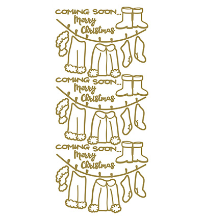 562800 G/G - JeJe - 10 Stickers Gold/Gold, Waslijn Kerstman kleren - 