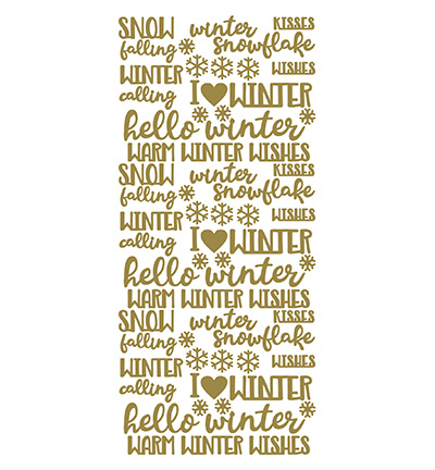 566700 G/G - JeJe - 10 Stickers Gold/Gold, Winter Words - Noël, hiver