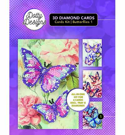 DDDCK001 - Dotty Designs - Diamond 3D Cards Kit 01 Butterflies - 