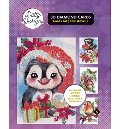 DDDCK006 - Dotty Designs - Diamond 3D Cards Kit 06 Christmas Animals 1 - 