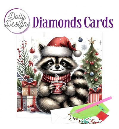 DDDC1202 - Dotty Designs - Diamond Cards, Christmas Raccoon - 