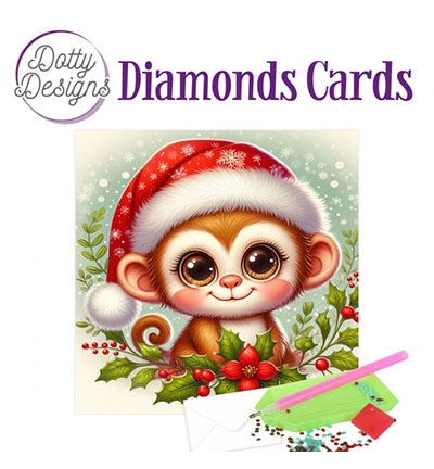 DDDC1204 - Dotty Designs - Diamond Cards, Christmas Monkey - 